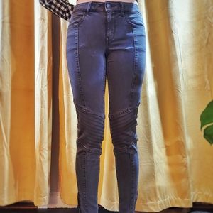 American Eagle Moto Detail Super Stretch Skinny Jeans, Zip Ankle